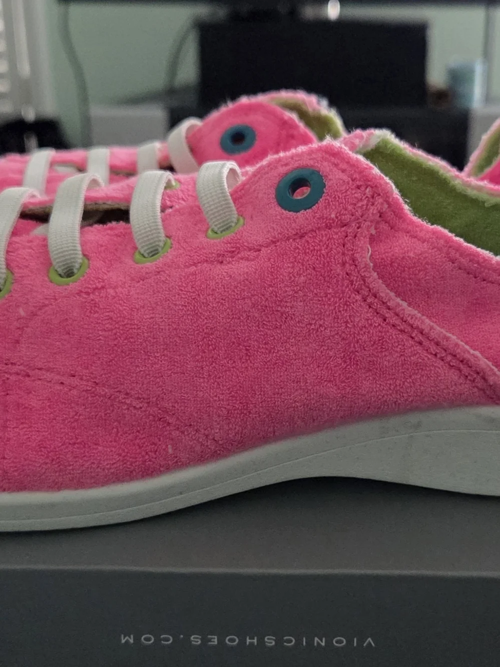 Vionic Hot Pink Slip-On Sneakers with Lime Green Lining - Picture 7 of 7